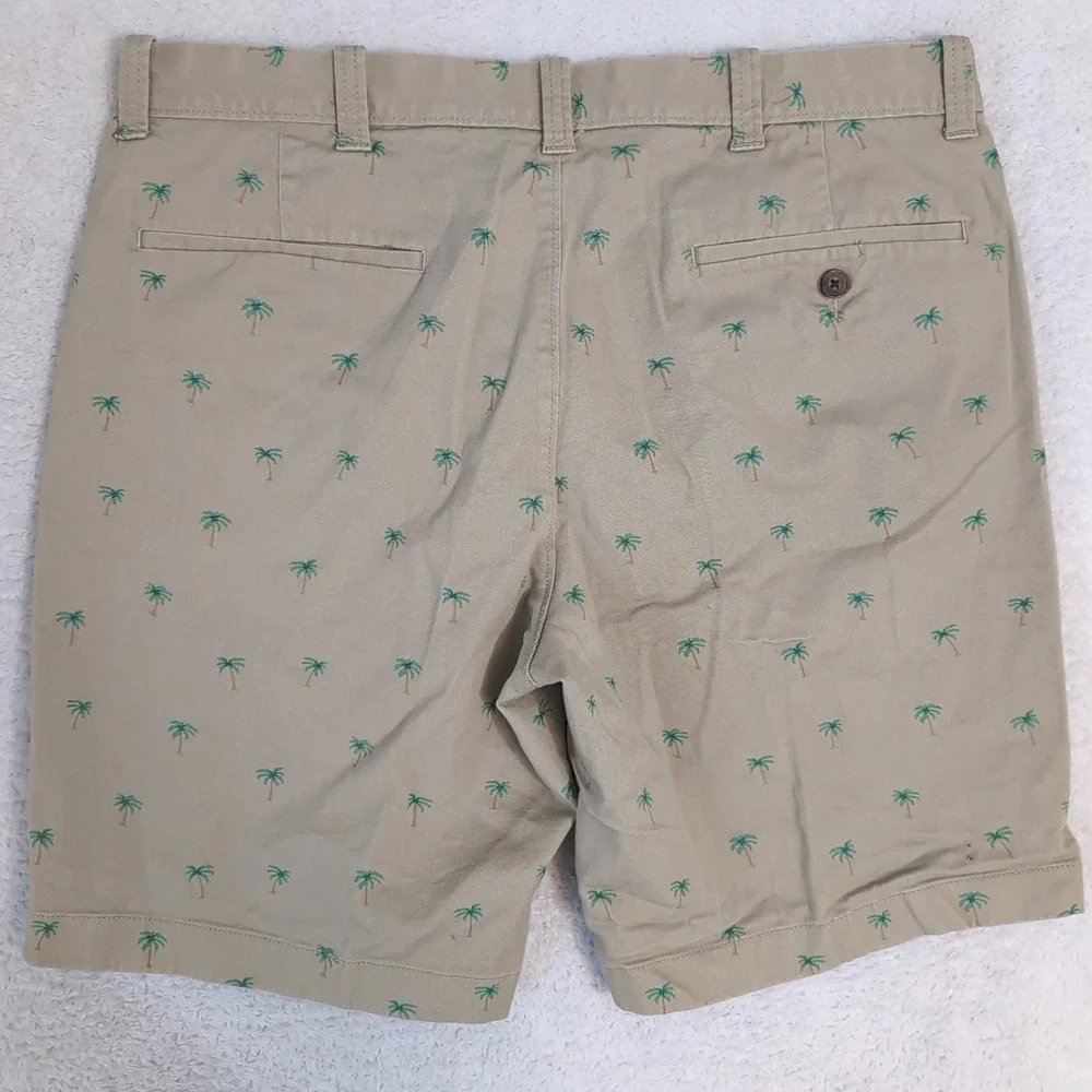 J. Crew Shorts Mens 34 Khaki Summer Re-Imagined Palm‎ Trees Tan Chino 9